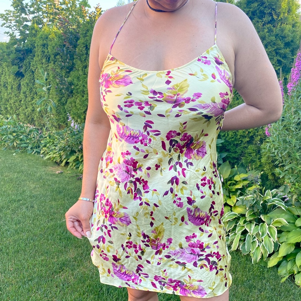 Vintage Silk Floral Victoria Secrets Dress Lingerie